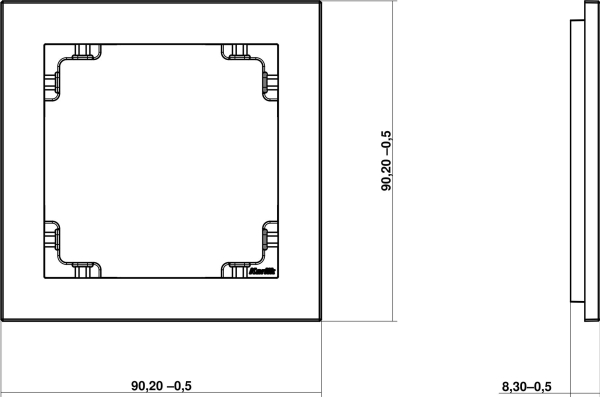 Karlik Deco Einzelrahmen Weiß Glasoptik, Unten: Schwarz (0-12-Drs-1)