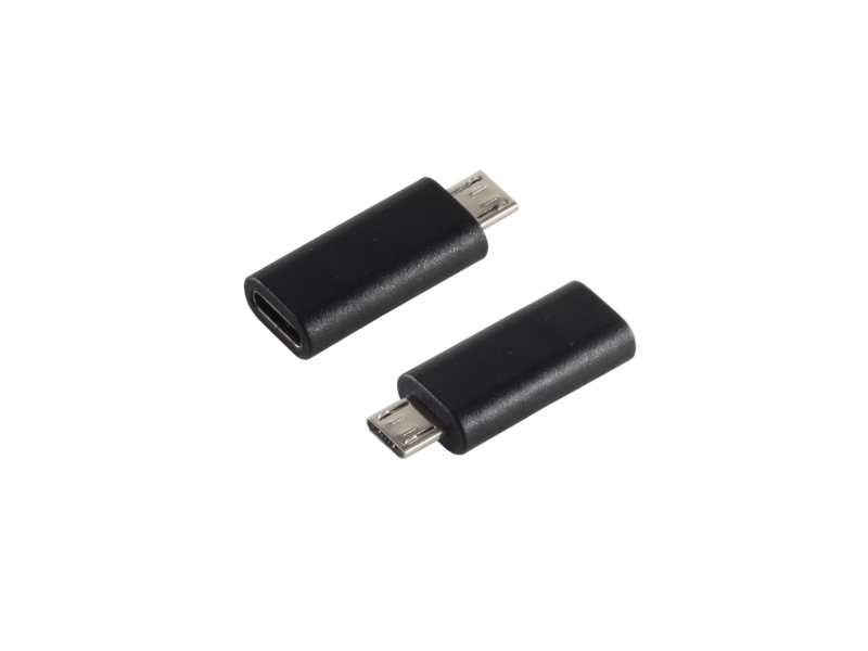 S-Conn 14-05019, Usb 2.0 Microb, Usb 3.1 C, Sort