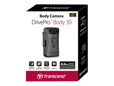 Transcend Drivepro Body 30 - Videokamera - 1080P / 30 Fps - Flash 64 Gb - Interner Flash-Speicher - Drahtloses Netzwerk, Bluetooth