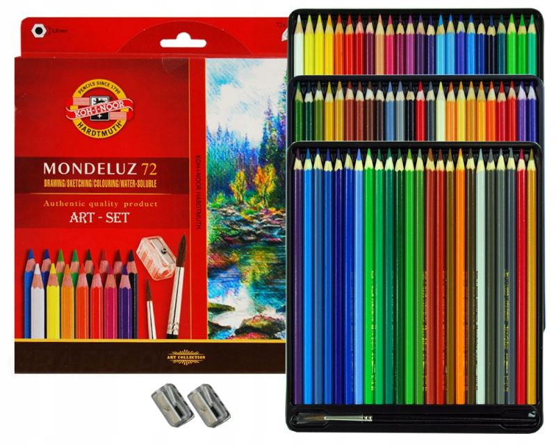 Koh I Noor Mondeluz Buntstifte 72 Farben + Pinsel (215182)