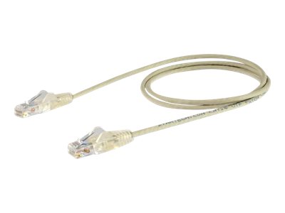 Startech.Com 0,5 M Cat6-Kabel - Schlank - Snagless Rj45-Anschlüsse - Grau, 0,5 M, Cat6, U/Utp (Utp), Rj-45, Rj-45