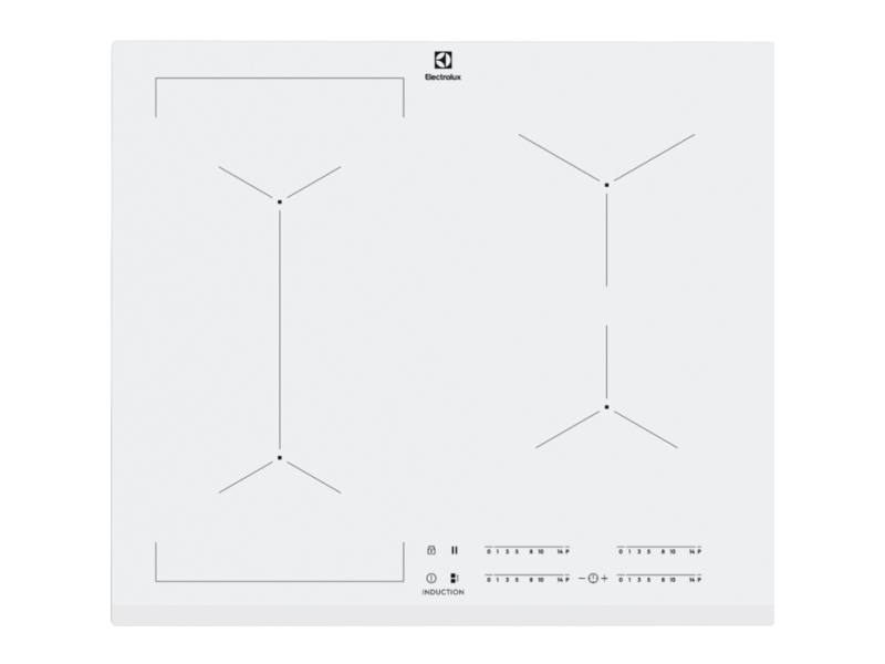 Electrolux Eiv63440bw, Hvid, Indbygget, Zone Induktionskogeplade, Glas, 4 Zone(S), 4 Zone(S)