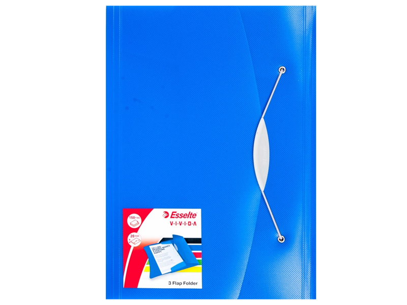 Elastikmappe A4 3-klap Esselte Vivida PP blå (10 stk.) | Arkivering - Elastikmappar & Chartekker - Elastikmappar | GameStuff