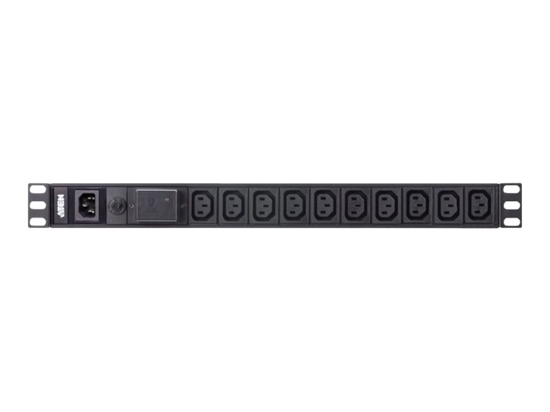 ATEN Basic PDU PE0110SG-AT-G - Strømfordelingsenhed (rackversion) - AC 100-240 V - 2400 VA - input: IEC 60320 C14 - output-stikforbindelser: 10 (10 x