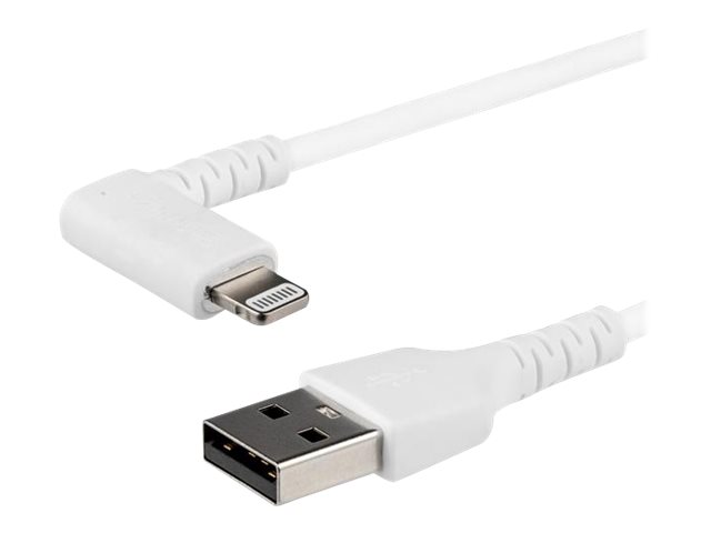 Startech.Com 1M Strapazierfähiges Weißes Usb-A Auf Lightning-Kabel - 90° Rechtwinkliges Usb Lightning Ladekabel Mit Aramidfaser - Synchronisationskab