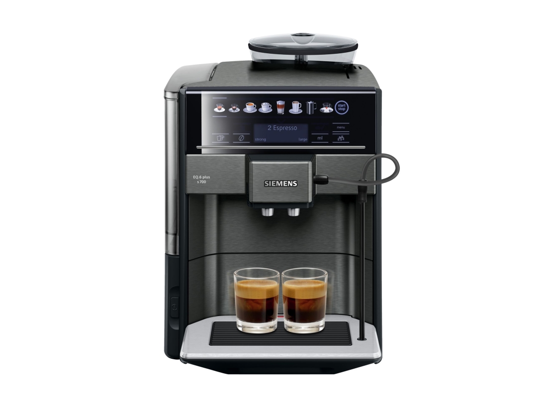 EQ.6 plus TE657319RW, Espressomaskine, 1,7 L, Kaffebønner, kaffe, Indbygget kværn, 1500 W, Sort, Grå