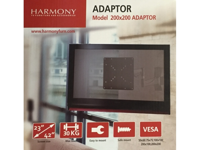 Harmony VESA-adapter 50x50, 75x75, 100x100, 200x100 og 200x200