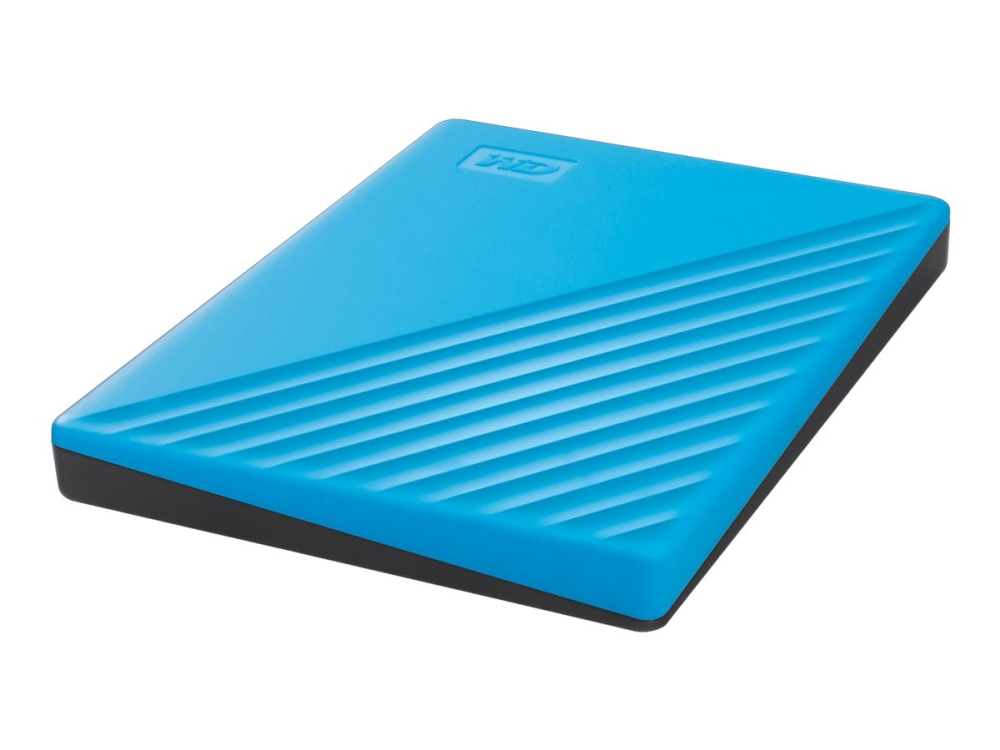 WD My Passport WDBYVG0020BBL - Harddisk - krypteret - 2 TB - ekstern (bærbar) - USB 3.2 Gen 1 - 256-bit AES - blå