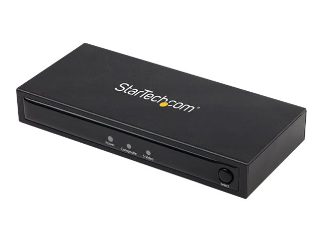 Startech.Com S-Video Oder Composite Auf Hdmi Konverter Mit Audio - 720P - Ntsc Und Pal, Aktiver Videokonverter, Schwarz, Kunststoff, Ce, Fcc, Reach,