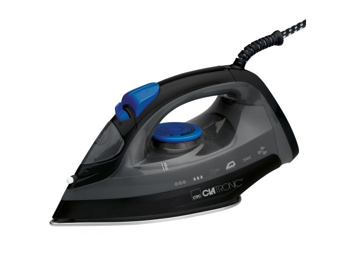Clatronic Db 3703, Tør & Dampstrygejern, Rustfri Strygesål, Sort, Grå, 0,15 L, 1800 W, 220 - 240 V