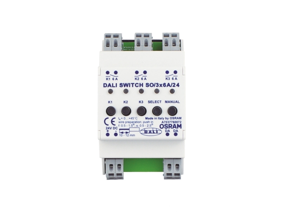 Osram DALI SWITCH SO, 0 - 45 °C, 54 mm, 96 mm, 62 mm, 169,53 g