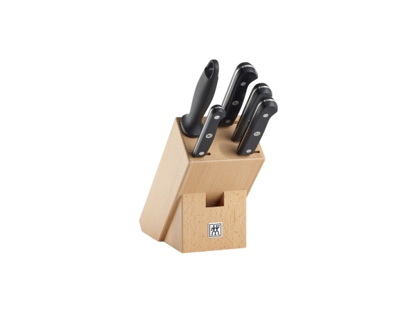 Zwilling Gourmet, Messer-Block/Besteck-Set, Edelstahl, Kunststoff, Holz, Edelstahl, Schwarz