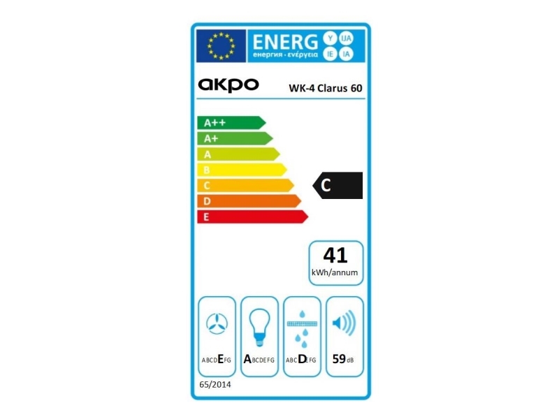 Akpo WK-4 Clarus 60 væghængt Sort
