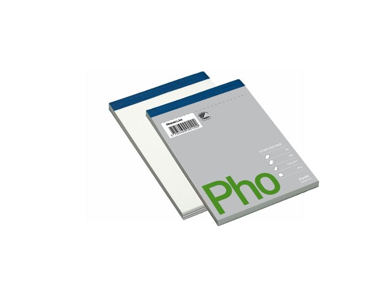 Telefonblok Bantex A6 ulinjeret m/blå tape (5 stk.)