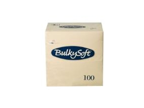 Serviet BulkySoft Rainbow 40x40 cm 3-lag 1/8-Falset Creme,100 kpl/pk