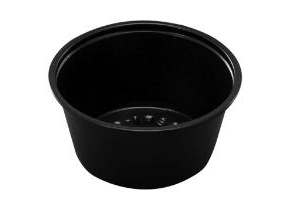 Dressing Cup 90 Ml 3 Oz Ø74x32 Mm Pp Schwarz,10 Ps X 250 Pcs/Krt