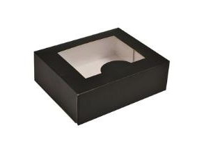 Box 145X125x50 Mm Mit Sichtfenster Pe Matt Schwarz 200 Stk/Krt