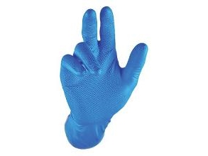 Handske Keep Safe Grippaz Str. L Uden Velourisering Nitril Blå - (24 Stk.)