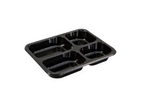 Schale 4-Fach 2227-4C 205/225/270/370 Ml Cpet Schwarz 227X178x43 Mm, 228 St./Karton