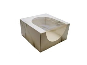 Klapp-Kuchenbox S-Line L190xb190xh100mm Mit Fenster Aus Pla Und Offener Front (100 Stk/Krt)