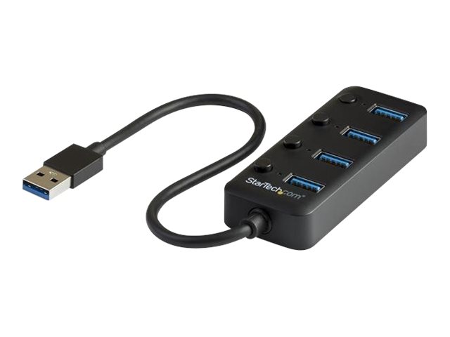 Startech 4 Port Usb 3.0 Hub, Usb-A To 4X Usb 3.0 Type-A With Individual On/Off Port Switches, Superspeed 5Gbps Usb 3.1/Usb 3.2 Gen 1, Usb Bus Powered