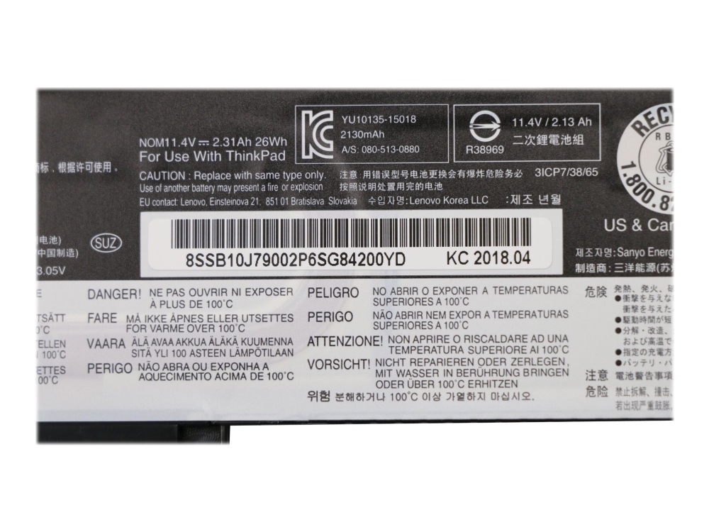 Lenovo - Batteri til bærbar computer - Litiumion - 3-cellet - 26 Wh - for ThinkPad T460s 20F9, 20FA  T470s 20HF, 20HG, 20JS, 20JT