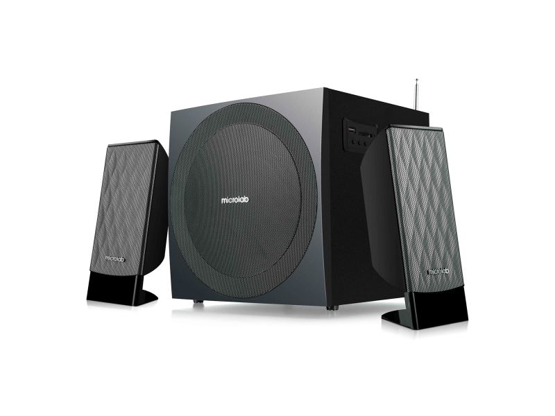 Microlab M-300BT, 2.1 kanaler, 38 W, Sort, Træ, Dreje, 0,3%