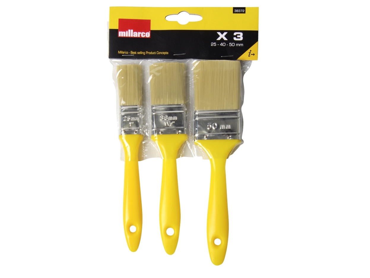 Millarco® penselsats - 3 st. | Färg & Tillbehör - Målningsverktyg - Borstar - Penselsats | GameStuff