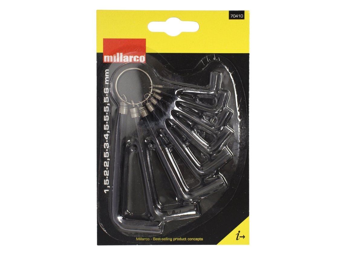 Millarco® obromsade nycklar i nyckelring 1,5 - 6 mm 8 stycken | Verktyg & Verkstad - Skruvmejsel - Övriga | GameStuff