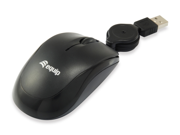 Equip 245103, Ambidextrous, Optisk, Usb Type-A, 1000 Dpi, Sort
