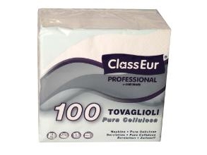 Servietten Classeur Professional 33X33 Cm, 2-Lagig, Ecolabel, 100 Stk. Pro Pack, Weiß, 24 Pak X 100 Stk./Karton