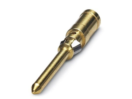 Drejet 1,6 crimpkontakt, stift-enkeltkontakt, ledertværsnit 0,75 - 1 mm2, forgyldt - (100 stk.) | Stickproppar och uttag | GameStuff