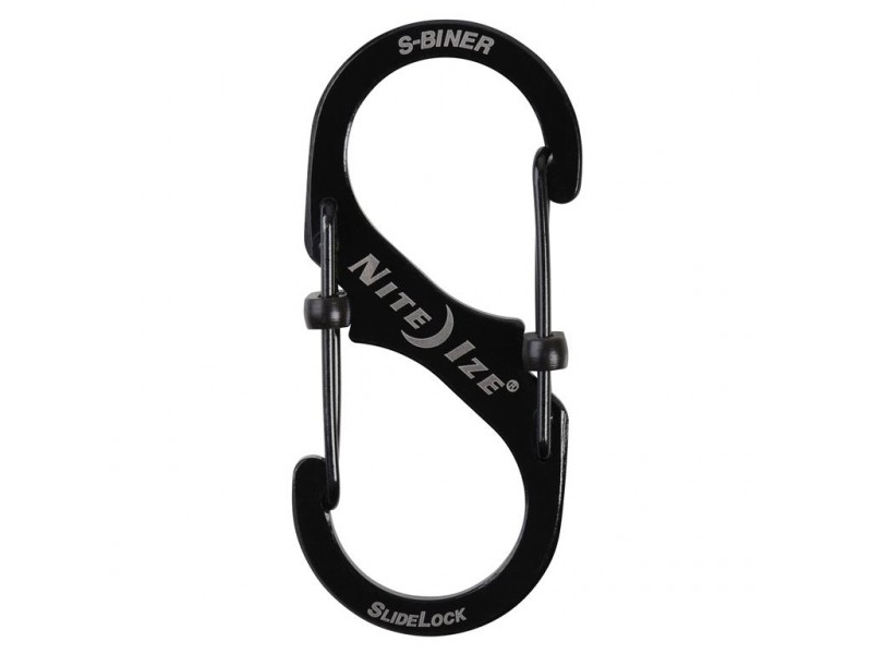 Nite Ize Karabiner S-Biner Slidelock #3 Edelstahl Schwarz-Lsb3-01-R6