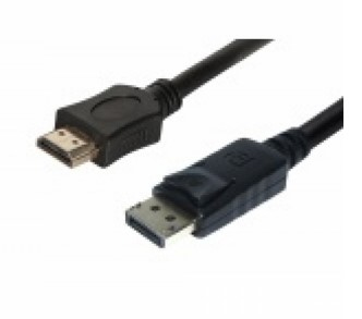 Helos 118881, 10 M, Displayport, Hdmi, Hanstik, Hanstik, Guld