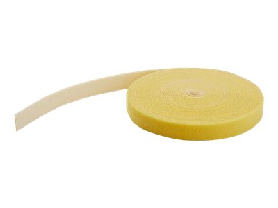 Startech 50Ft Hook And Loop Roll, Cut-To-Size Reusable Cable Ties, Bulk Industrial Wire Fastener Tape/Adjustable Fabric Wraps Yellow/Resuable Self Gr