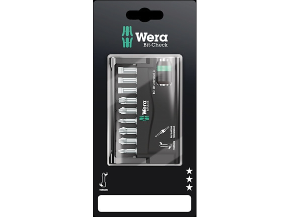 Wera 05073410001, 10 Stk, Phillips, Stjerneskruetrækker, Åbning, Ph 1, Ph 2, Ph 3, Pz 1, Pz 2, Pz 3, 200 Mm, 15 Mm