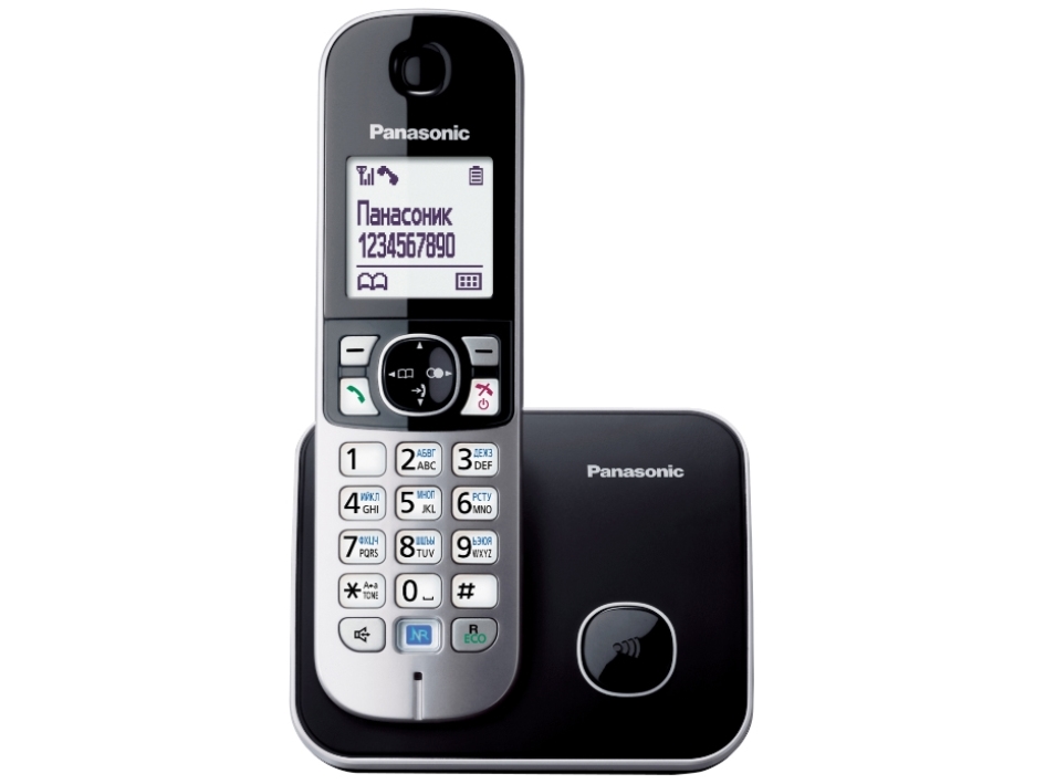 Panasonic Kx Tg6811 Dect Telefon Högtalartelefon 120 Poster Namn Och Uppringnings Id Svart