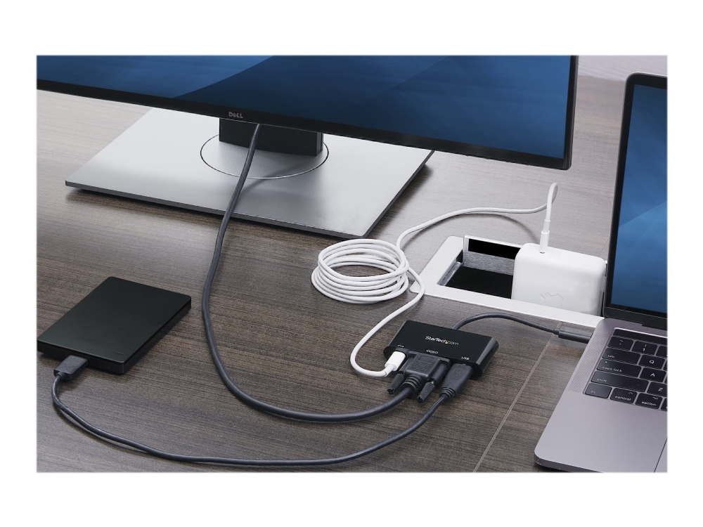 Startech Usb-C Vga Multiport Adapter - Usb-A Port - With Power Delivery (Usb Pd) - Usb C Adapter Converter - Usb C Dongle (Cdp2vgauacp) - Dockingstat