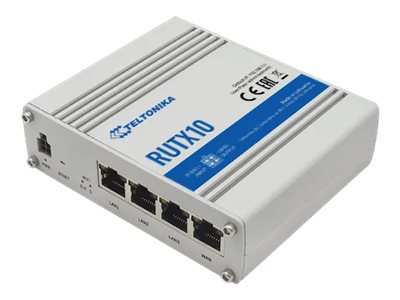 Teltonika Rutx10, Wi-Fi 5 (802.11Ac), Dual-Band (2,4 Ghz/5 Ghz), Eingebauter Ethernet-Anschluss, Weiß, Tabletop-Router