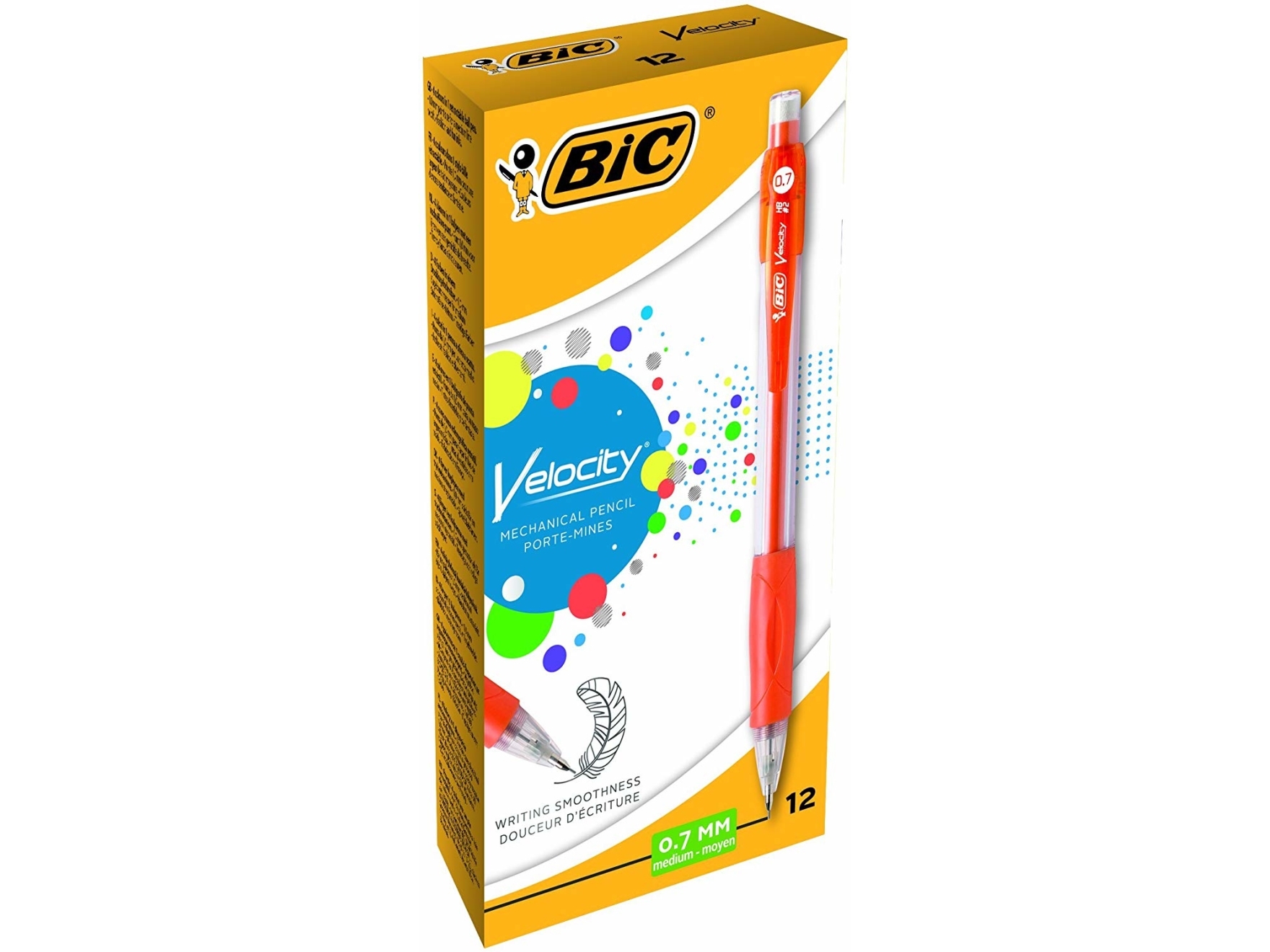 BIC Velocity, Multifärg, Blå, Orange, Rosa, Lila, Gul, 2HB, 0,7 mm, Rund, Infällbar | Skrivredskap - Blyertspennor & pencils - Stiftpennor | GameStuff