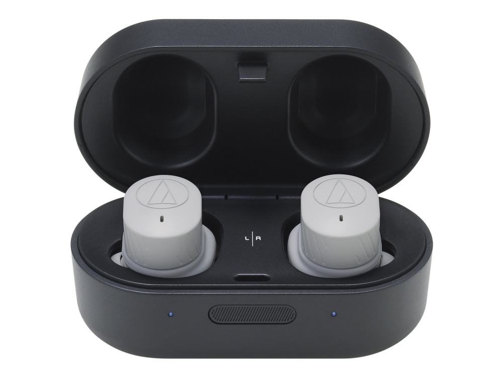 Audio-Technica ATH SPORT7TW - True wireless-hörlurar med mikrofon - inuti örat - Bluetooth - grå