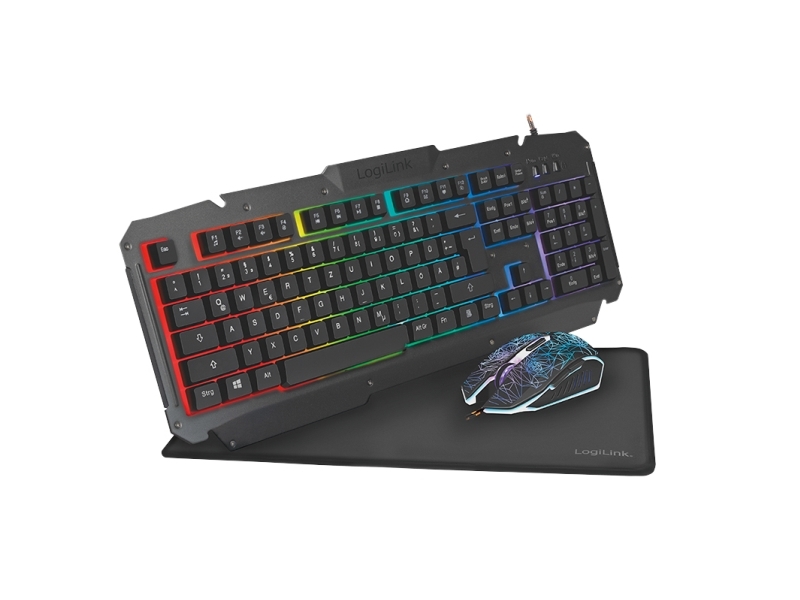 Logilink Id0185, Ledningsført, Usb, Membran, Qwerty, Rgb Led, Sort