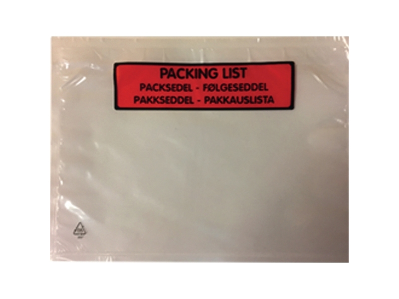 Følgeseddellommer, C6, med tekst, 132 x 175 mm, 45my, pakke a 1.000 stk. | Papper & Emballage - Kuvert & påsar - Leveransnotering kuvert | GameStuff