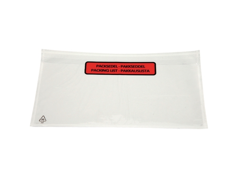 Følgeseddellommer, C65, med tekst, 132 x 235 mm, 30my, pakke a 1.000 stk. | Papper & Emballage - Kuvert & påsar - Leveransnotering kuvert | GameStuff