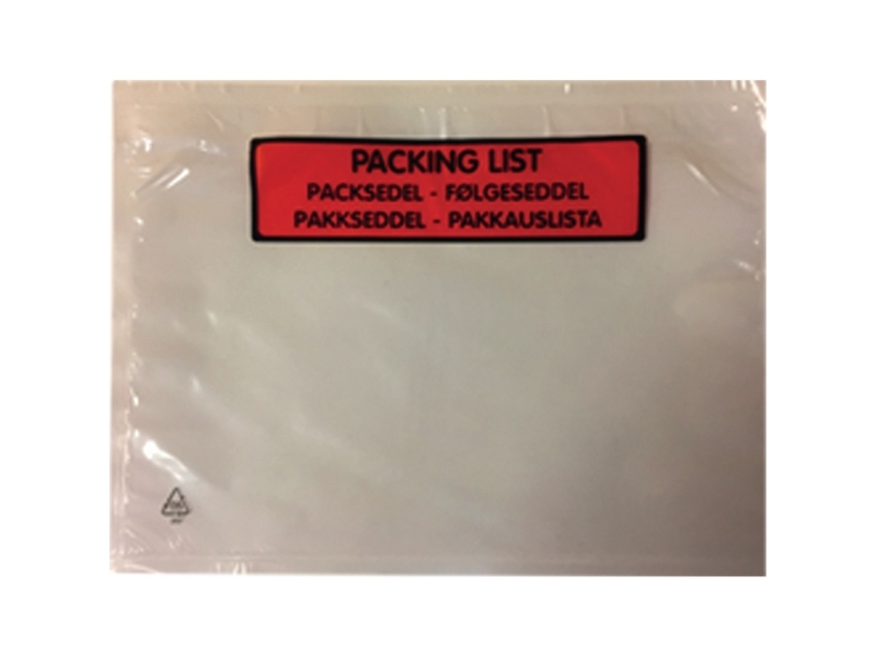 Følgeseddellommer, C6, med tekst, 175 x 132 mm, 30my, pakke a 1.000 stk. | Papper & Emballage - Kuvert & påsar - Leveransnotering kuvert | GameStuff