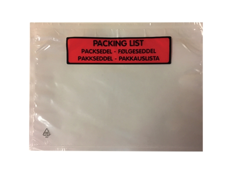 Følgeseddellommer, C5, med tekst, 175 x 235 mm, 30my, pakke a 1.000 stk. | Papper & Emballage - Kuvert & påsar - Leveransnotering kuvert | GameStuff