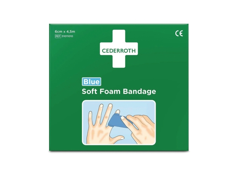 Cederroth Soft Foam Bandage Blå 6 cm x 4,5m | Kläder & Säkerhet - Säkerhetsutrustning - Första hjälpen | GameStuff