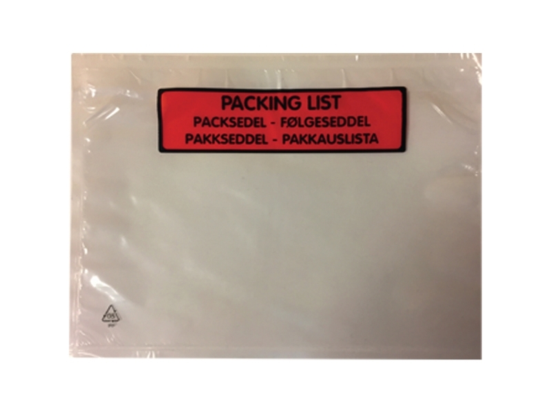 Følgeseddellommer, C5, med tryk, 175 x 235 mm, 45my, pakke a 1.000 stk | Papper & Emballage - Kuvert & påsar - Leveransnotering kuvert | GameStuff