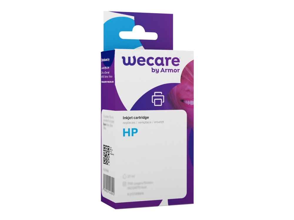 Wecare - 21 ml - cyan - kompatibel - blækpatron (alternativ til: HP 62XL) - for HP ENVY 55XX, 56XX, 76XX Officejet 200, 250, 57XX, 8040