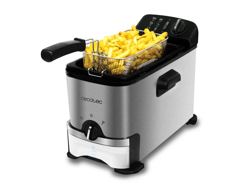 Cecotec CleanFry Infinity 3000 ProFilter, Frituregryde, 3 L, 3 L, 190 °C, Enkelt, Sort, Rustfrit stål